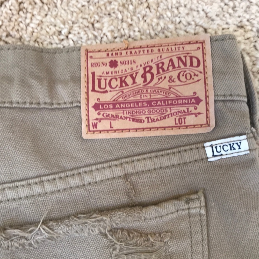 LUCKY BRAND size 6 light Olive boyfriend shorts - Picture 7 of 11